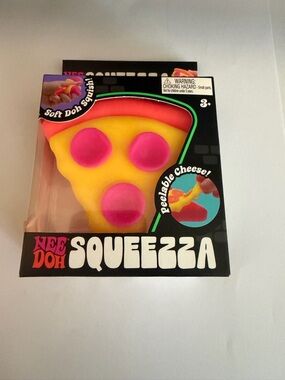 Nee Doh Squeeza Pizza Slice Squishy - Yellow & Pink